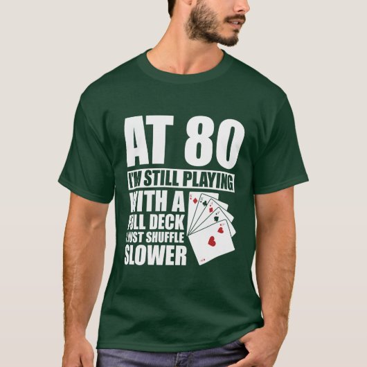 Funny 80th Birthday Poker Player 80 Year Old retro T-Shirt (Vorderseite)