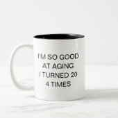 Funny 80th Birthday Zweifarbige Tasse (Links)