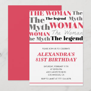 Funny 81. Geburtstag Einladungen der Myth Legend