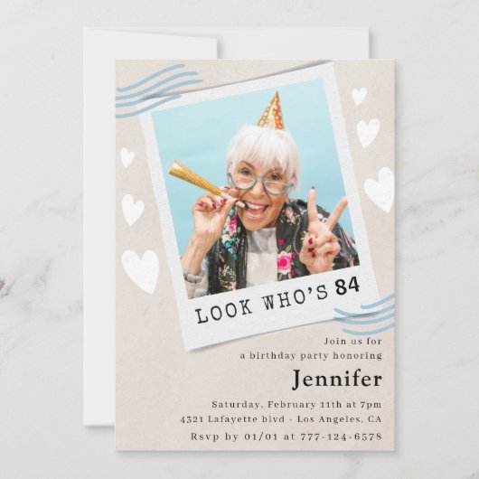Funny 84. Geburtstag Einladungen Foto (Vorderseite)