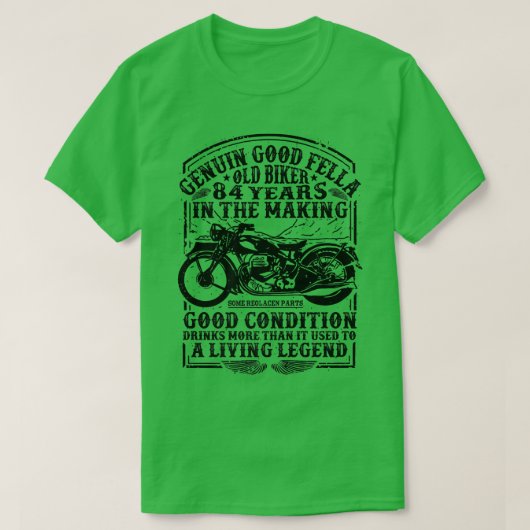 Funny 84 Years Old Biker Retro Style Classic Motor T-Shirt (Design vorne)