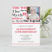Funny 85. Geburtstag Einladung Foto Myth Legend (Stehend Vorderseite)