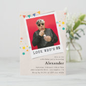 Funny 85. Geburtstag Einladungen Männer Spaß Foto (Stehend Vorderseite)