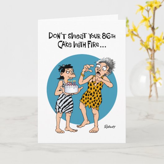 Funny 86. Geburtstag Karte (Gelbe Blume)