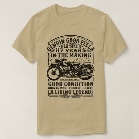 Funny 87 Years Old Biker Retro Style Classic Motor T-Shirt (Design vorne)