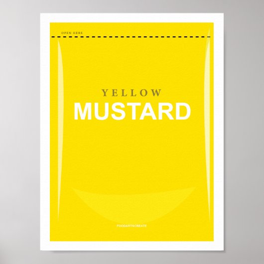 Funny 8.5"x11" Gelbes Mustard Packet Poster (Vorne)