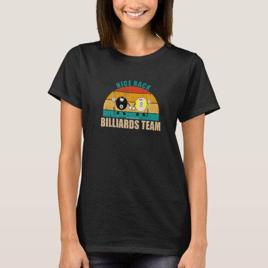 Funny 8 9 Ball Billiards Team Nice Rack Billiards T-Shirt (Vorderseite)