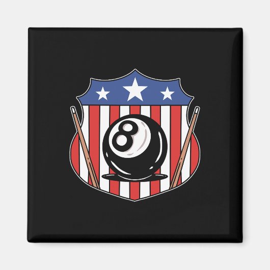 Funny 8 Ball Billiard Pool Player Aight Ball Billi Magnet (Vorne)