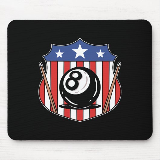 Funny 8 Ball Billiard Pool Player Aight Ball Billi Mousepad (Vorne)