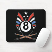 Funny 8 Ball Billiard Pool Player Aight Ball Billi Mousepad (Mit Mouse)