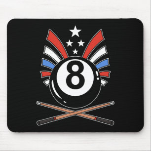 Funny 8 Ball Billiard Pool Player Aight Ball Billi Mousepad