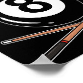 Funny 8 Ball Billiard Pool Player Aight Ball Billi Poster (Ecke)