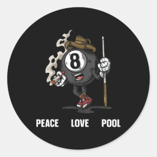 Funny 8 Ball Billiard Pool Player Aight Ball Billi Runder Aufkleber