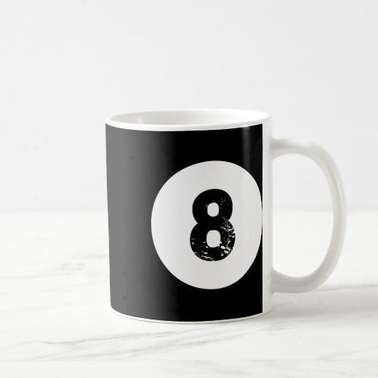 Funny 8 Ball Magic Billiards Pool Lazy Halloween C Kaffeetasse (Rechts)