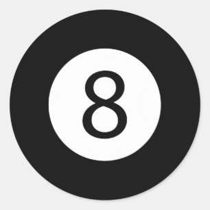Funny 8 Ball Magic Billiards Pool Lazy Halloween C Runder Aufkleber