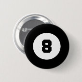 Funny 8 Ball Magic Eight Ball Billiard Pool Schwar Button (Vorne & Hinten)