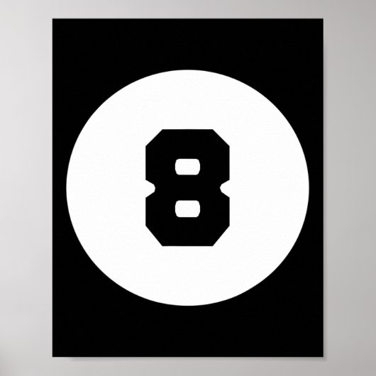 Funny 8 Ball Magic Eight Ball Billiard Pool Schwar Poster (Vorne)