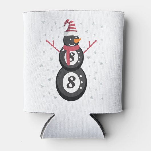 Funny 8 Ball Pool Snowman Weihnachten Neues Jahr G Dosenkühler (Vorderseite)
