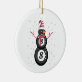 Funny 8 Ball Pool Snowman Weihnachten Neues Jahr G Keramik Ornament (Rechts)