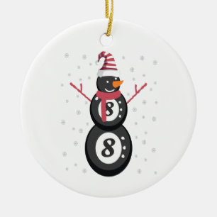 Funny 8 Ball Pool Snowman Weihnachten Neues Jahr G Keramik Ornament