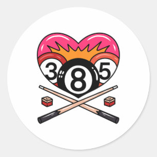 Funny 8 Ll Billiard Pool Player 8 Ll Billiard Runder Aufkleber