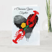 Funny 8. Wedding Anniversary Lobster Card Couple Karte (Vorderseite)