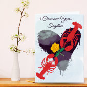 Funny 8. Wedding Anniversary Lobster Card Couple Karte