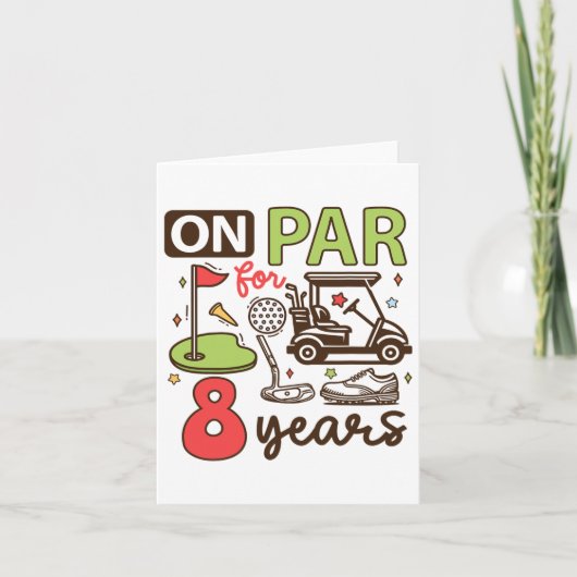 Funny 8th Birthday Golf Shirt 8 Jahre alt Golfer K Karte (Vorderseite)