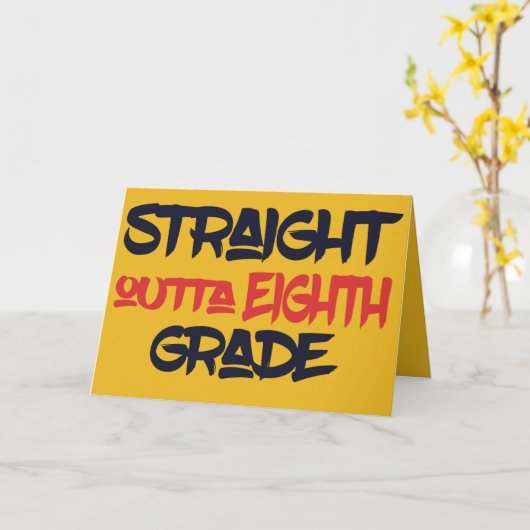 Funny 8th Grade Abschluss Modern Herzlichen Glückw Karte (Gelbe Blume)
