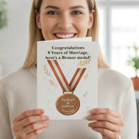 Funny 8th Wedding Anniversary Bronze Medaille