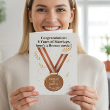 Funny 8th Wedding Anniversary Bronze Medaille