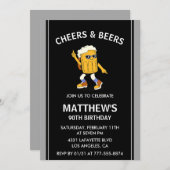Funny 90. Geburtstag Einladungen Cheers and Bers (Vorne/Hinten)