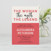 Funny 90. Geburtstag Einladungen Frauen Myth Legen (Stehend Vorderseite)