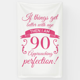 Funny 90. Geburtstag 'Perfection' Banner