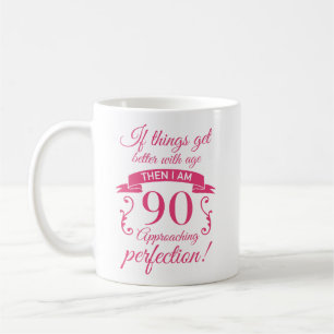 Funny 90. Geburtstag 'Perfection' Kaffeetasse