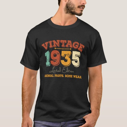Funny 90 Jahre alt 1935 Vintages 90. Geburtstagsge T-Shirt (Vorderseite)