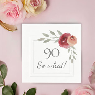 Funny 90 So was Watercolor 90. Geburtstagsparty Serviette