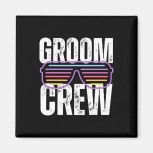 Funny 90s Groom Crew Sungles Bachelor Hochzeit Magnet