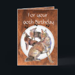 Funny  90th, Ninety, Birthday Howling Coyote Karte<br><div class="desc">Howling Coyotes make a great Ninety birthday card for those who love nature,  wildlife or nature</div>