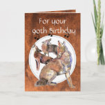 Funny  90th, Ninety, Birthday Howling Coyote Karte<br><div class="desc">Howling Coyotes make a great Ninety birthday card for those who love nature,  wildlife or nature</div>