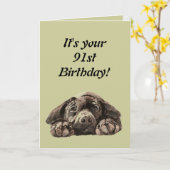 Funny 91. Geburtstag Customize Labrador Retriever Karte (Gelbe Blume)