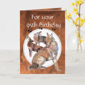 Funny 95. Geburtstag Howling Coyote Karte (Gelbe Blume)