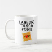 Funny 99% sicher, dass Sie mein Liebling sind Kaffeetasse (Links)