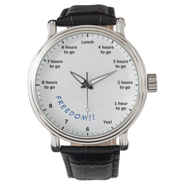 Funny 9 bis 5 Arbeitsstunde Countdown bis Freedom  Armbanduhr (Vorderseite)