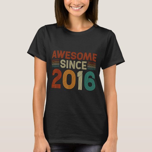 Funny 9 Year Old Awesome Since 2016 Birthday Son B T-Shirt (Vorderseite)