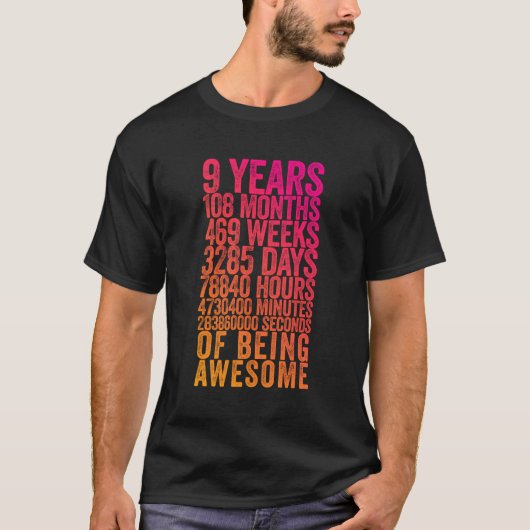 Funny 9th Birthday Shirt Altes Meter Funny 9 Year (Vorderseite)
