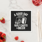 Funny a good day beginnt mit Golf Carts Bier Serviette (Beispiel)