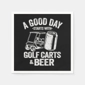 Funny a good day beginnt mit Golf Carts Bier Serviette (Vorderseite)