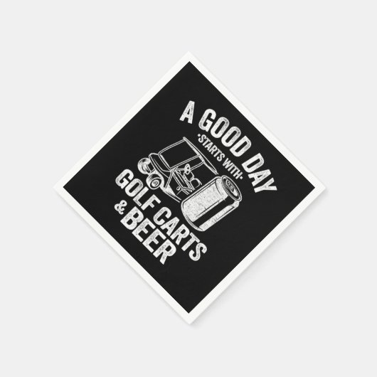 Funny a good day beginnt mit Golf Carts Bier Serviette (Ecke)