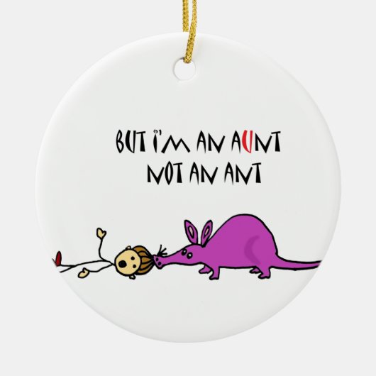 Funny Aardvark Ess Tante nicht ant Cartoon Keramikornament (Vorne)
